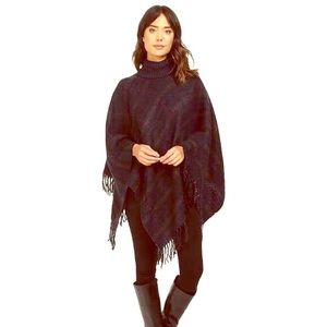 Ralph Lauren turtleneck tartan triangle poncho